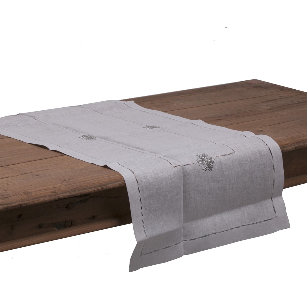 Chemin de table Flocon argent