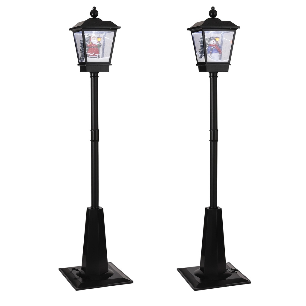 Lampadaire Père Noël avec Neige