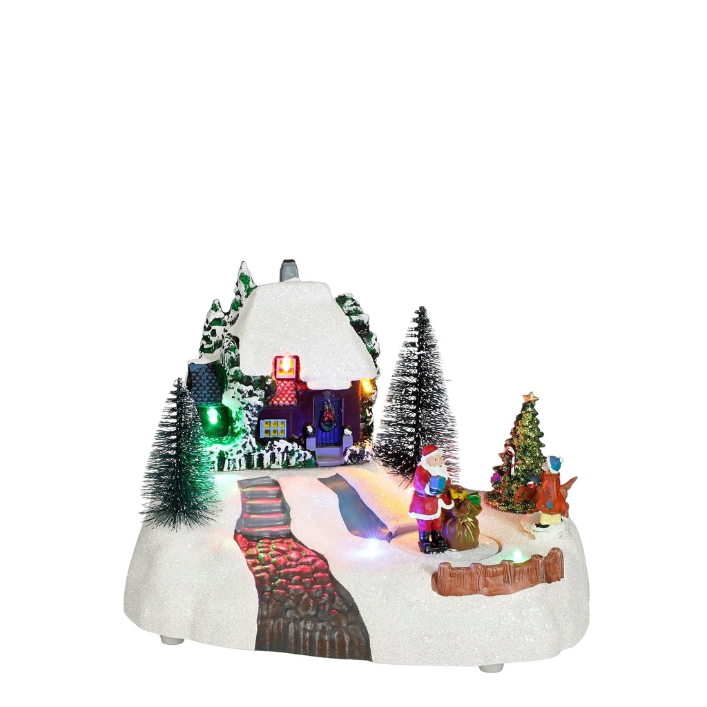 Maison animée avec le Père Noël