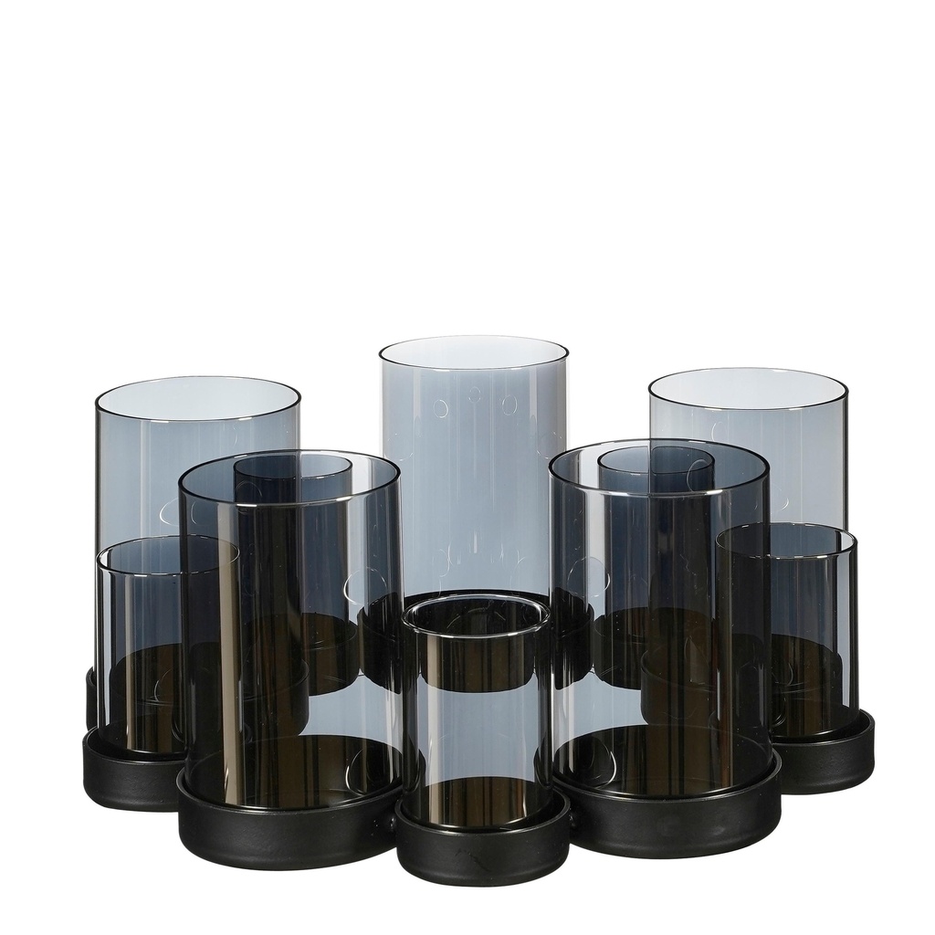 Photophore couronne 10 bougies gris