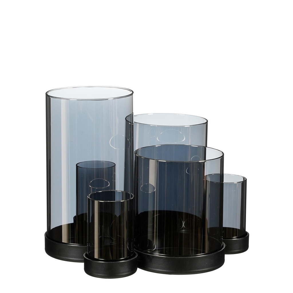 Photophore 6 bougies gris