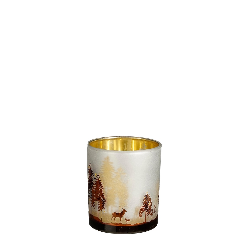 Photophore Cerf or en verre