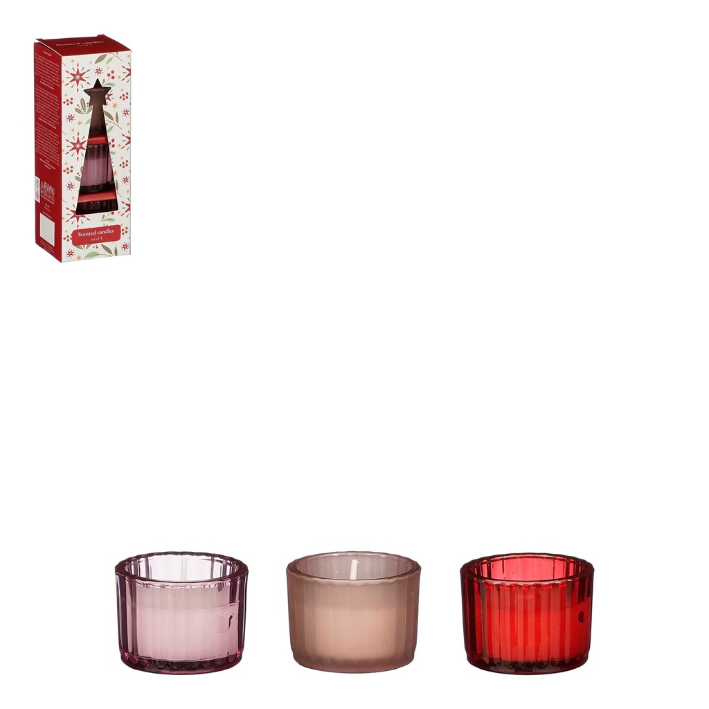 Bougies parfumées avec lumignon 3pcs