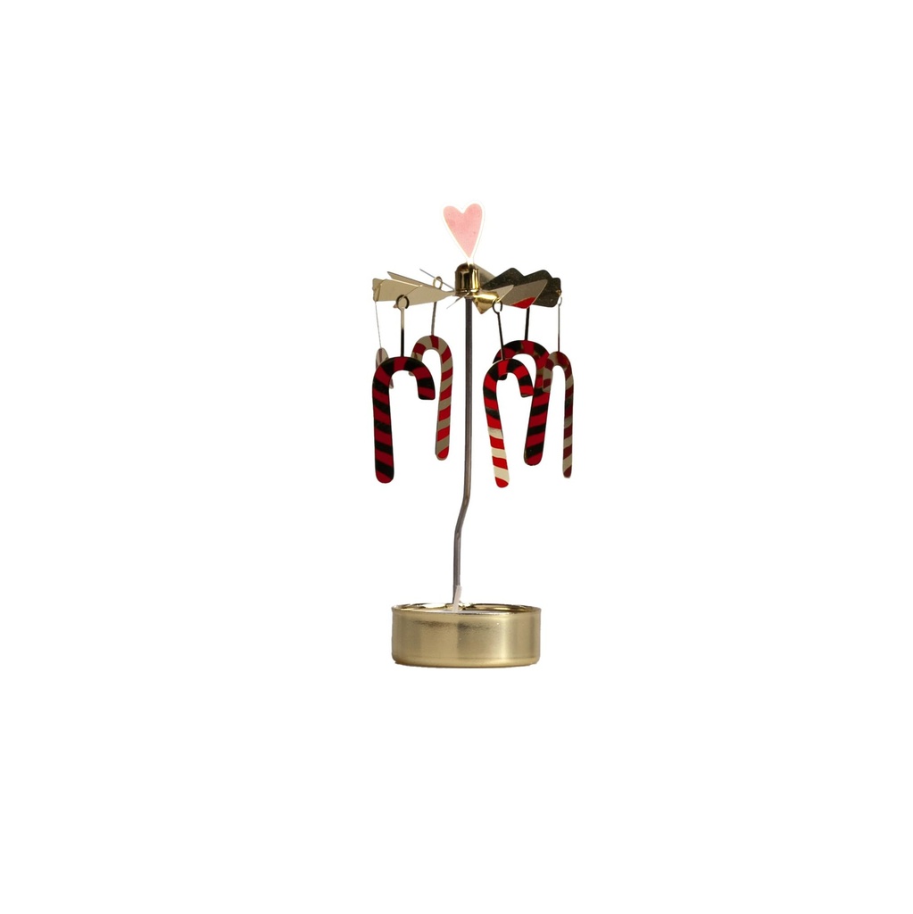 Bougeoir Carrousel Candy Cane or