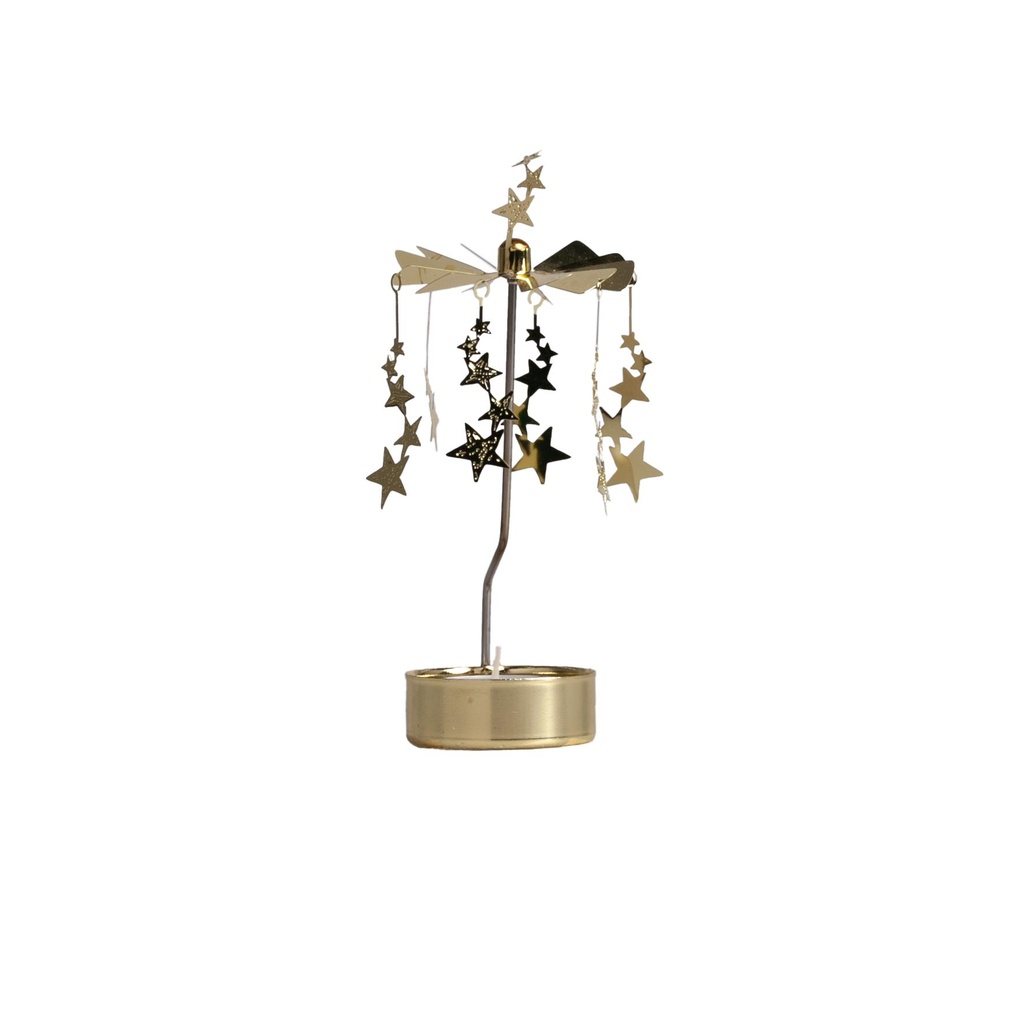 Bougeoir Carrousel Etoiles Or