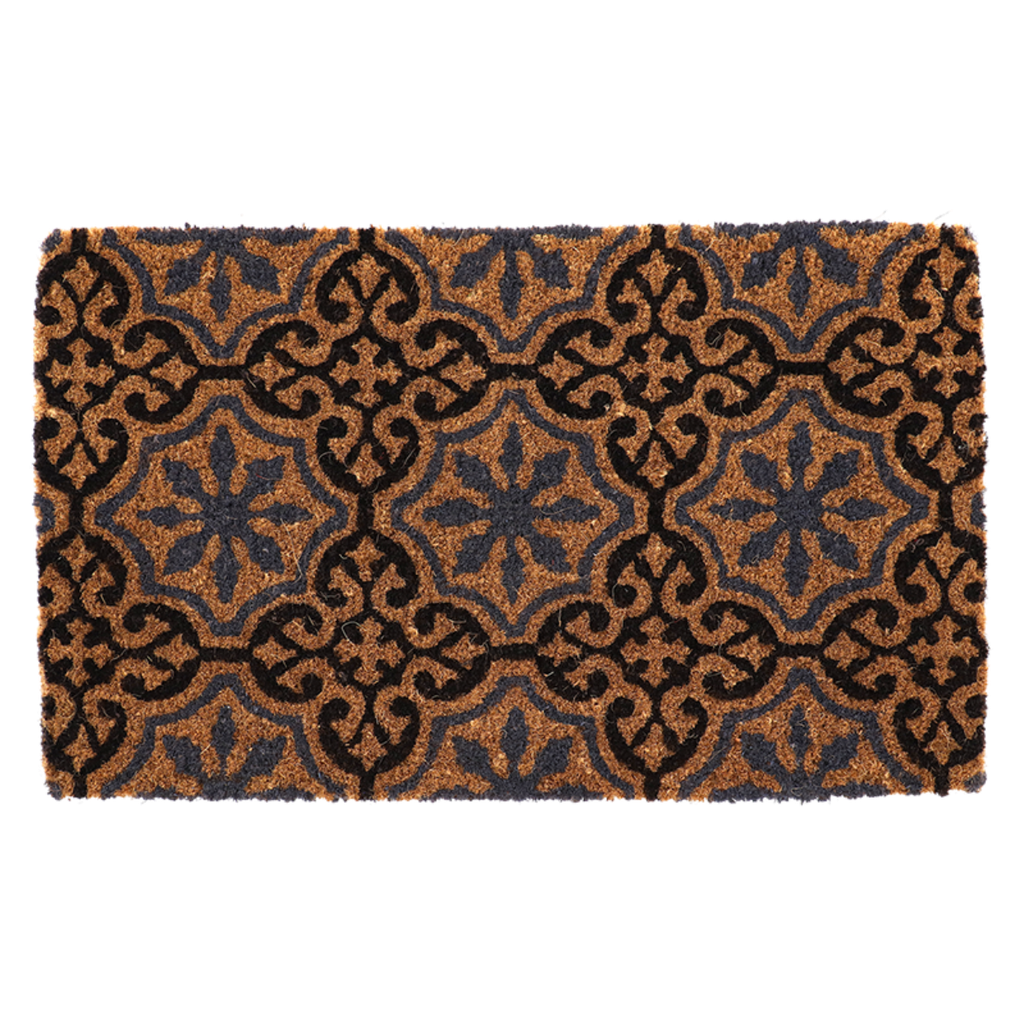 Paillasson coco carreaux rosettes