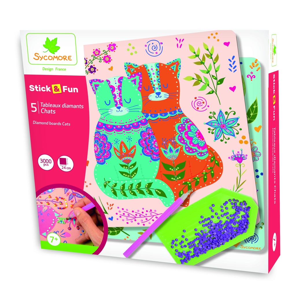 STICK'N FUN TABLEAU DIAMANTS CHATS