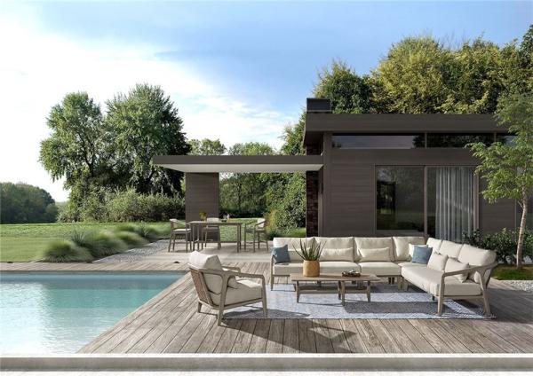 Ensemble Anais teak(4 éléments avec coussins inclus)