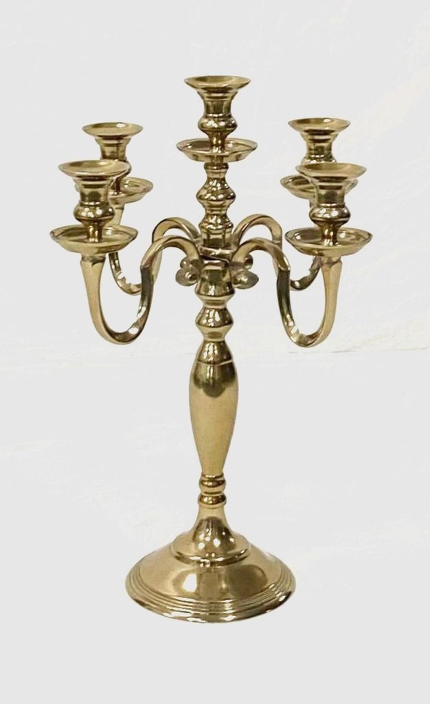 Chandelier 5 bougies or