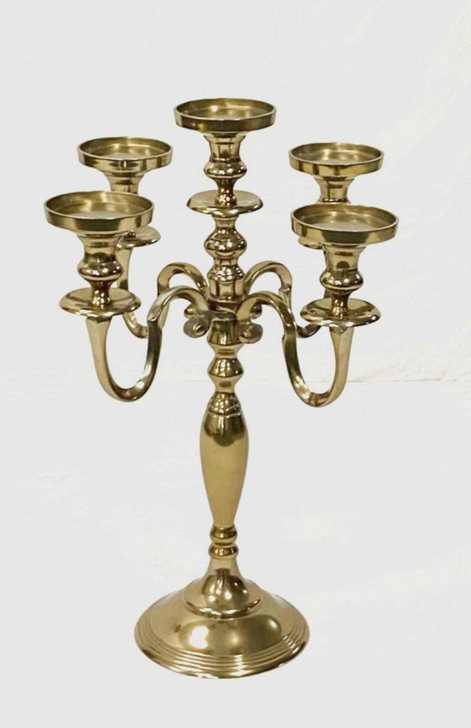 Chandelier 5 bougies or