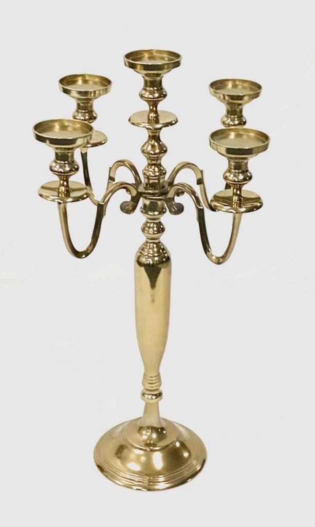 Chandelier 5 bougies or