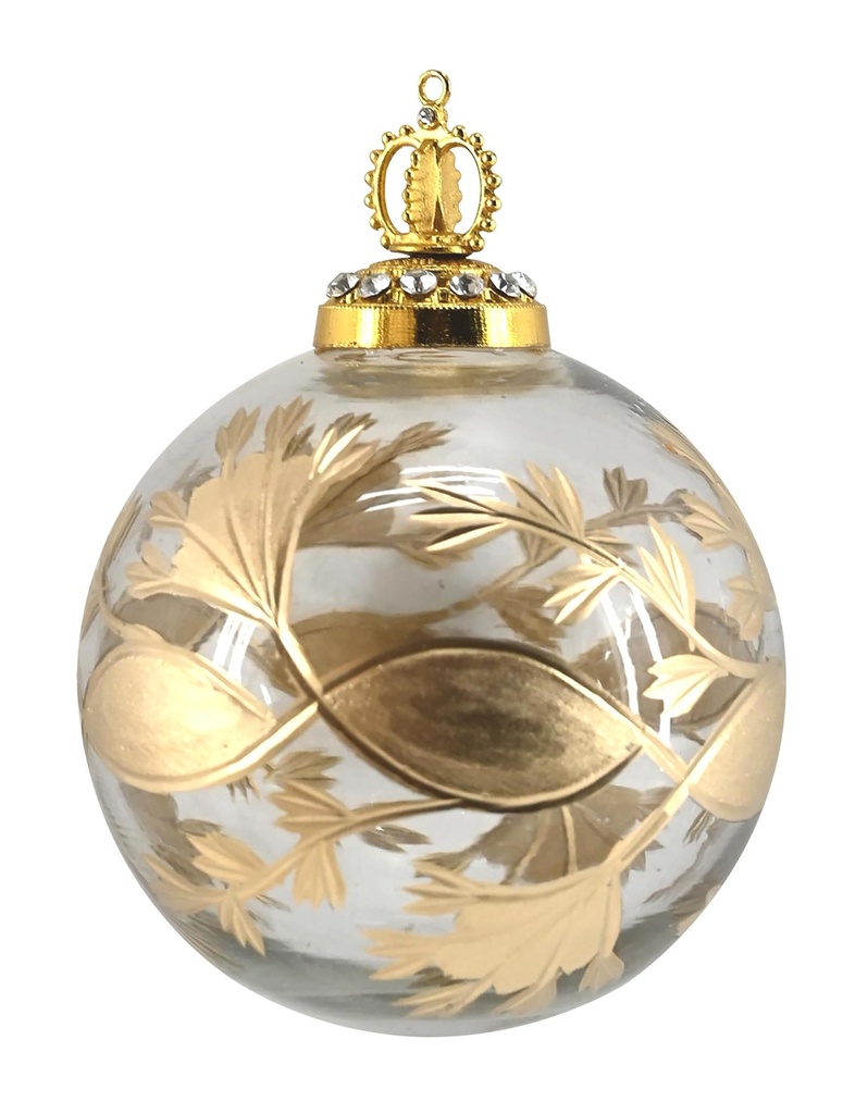 Boule Feuillages en verre taillé 75mm