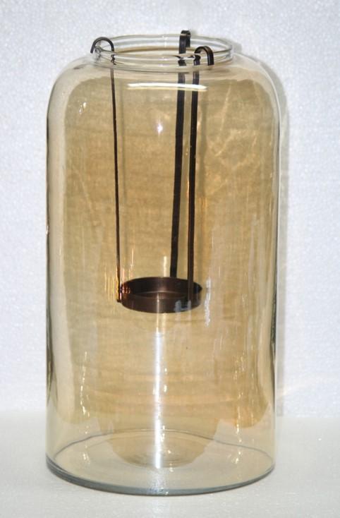 Photophore or avec support bougie