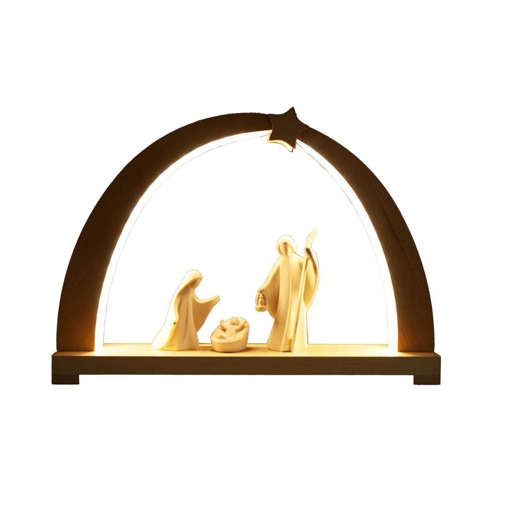 Crèche arche sainte-famille avec led