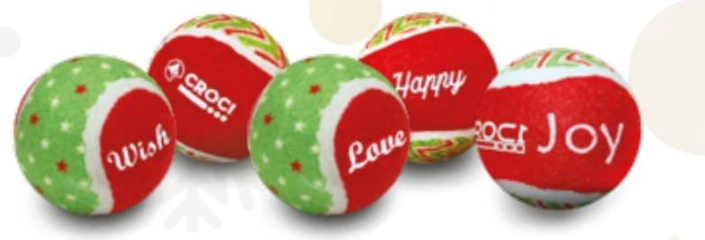 Balle de tennis Xmas message 6.5cm