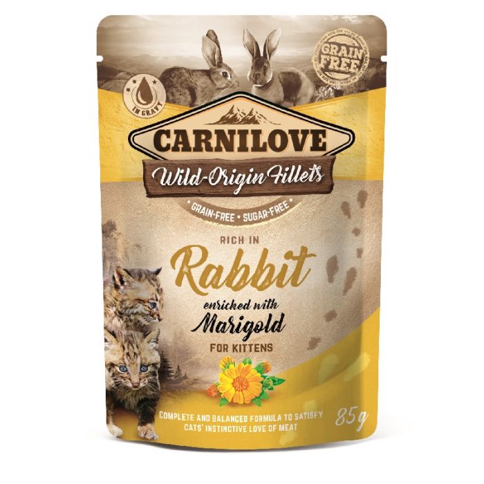 Carnilove Cat Kitten Ragout Lapin enrichi au calendula 85g