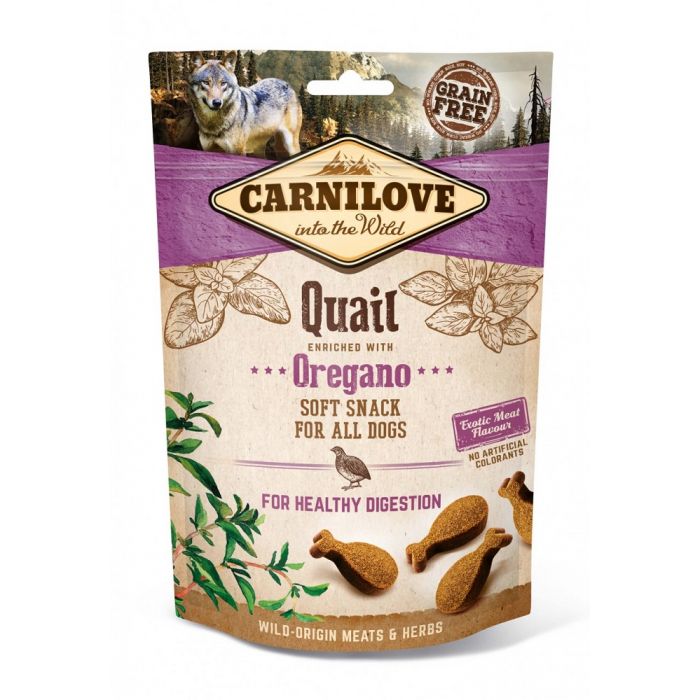 Carnilove Dog Soft Snack Caille à l'origan 200g