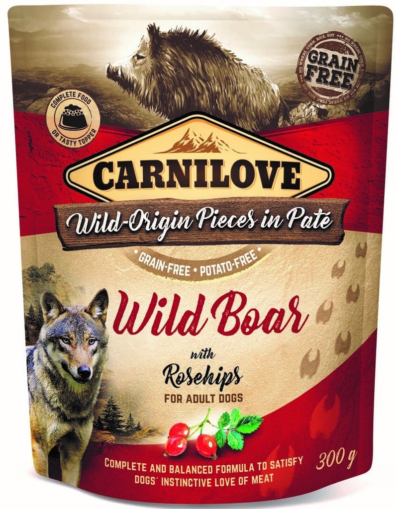 Carnilove Dog Pouch  Sanglier aux églantiers 300g