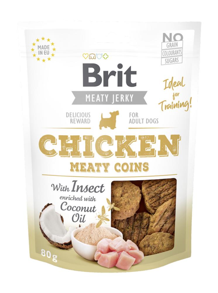 Brit Meaty Jerky Pièces de monnaie à base d'insectes et de poulet  80g