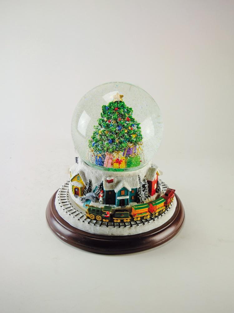 Boule à neige Sapin de Noël avec train