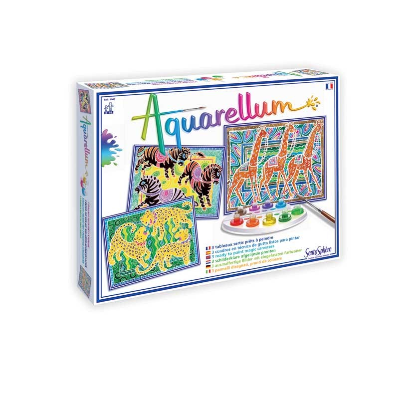 Aquarellum gm 3t zebres girafes pantheres