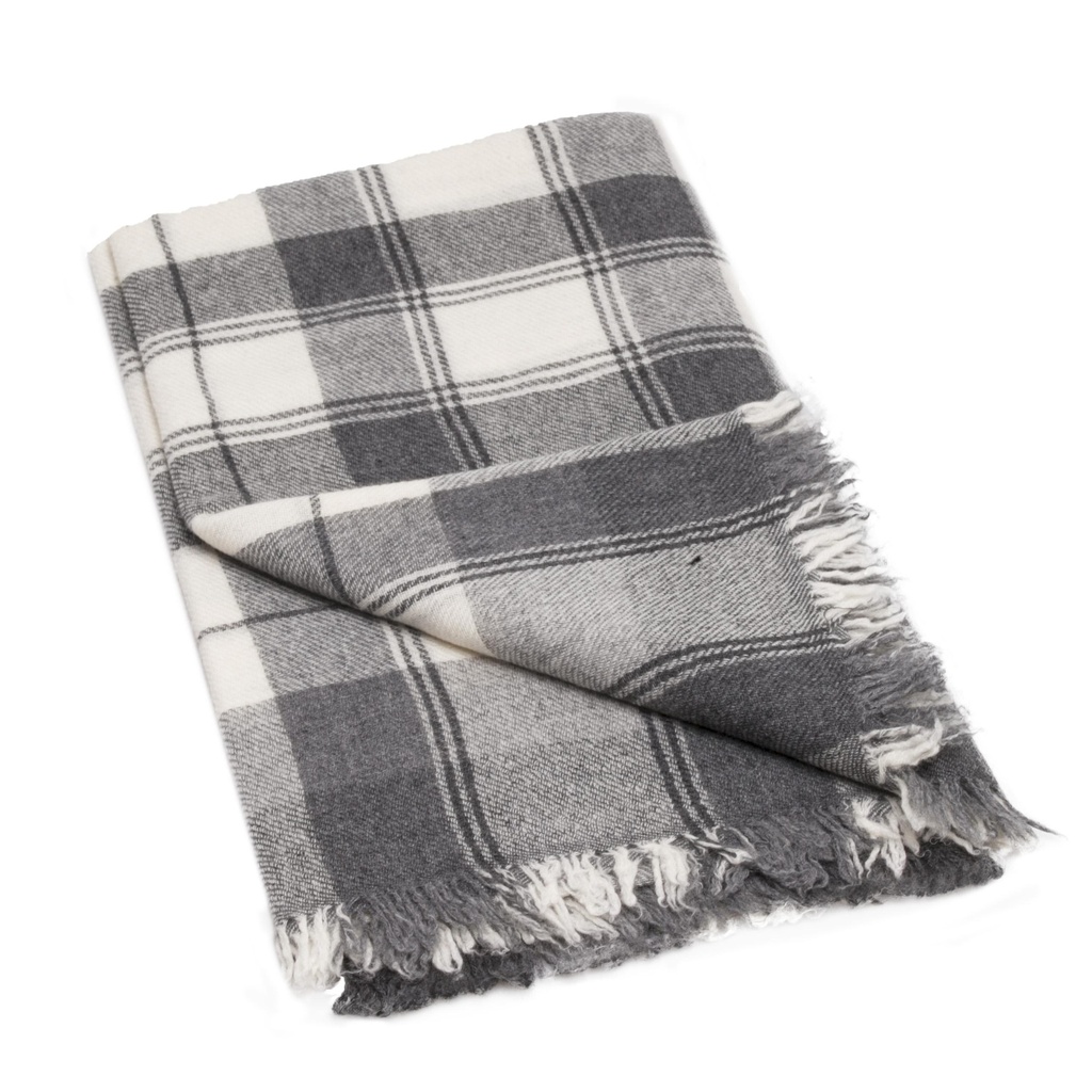 Plaid Nepali carreaux 100% cashmire