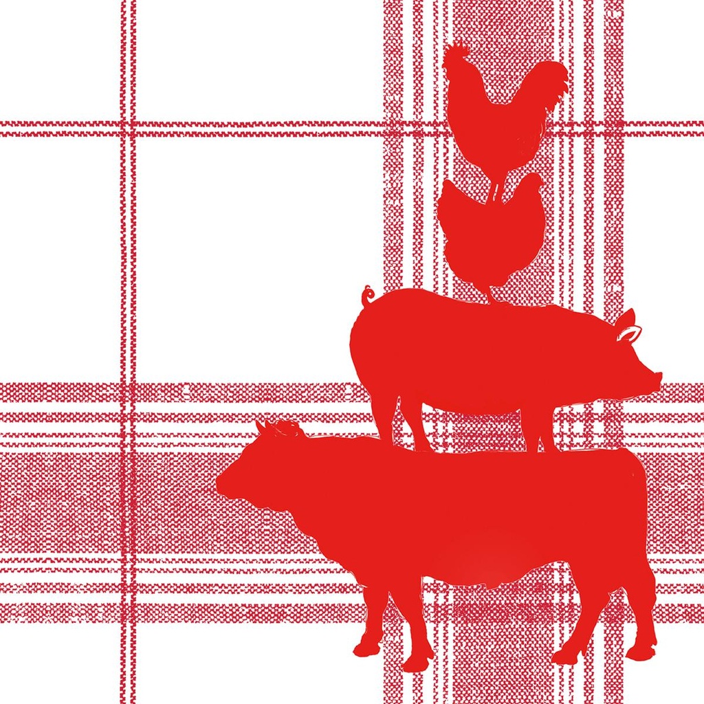 Serviettes Cocktail Red barn