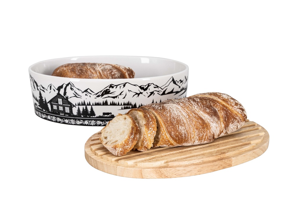 Boite à pain av. couvercle  Silhouette  blanc-noir