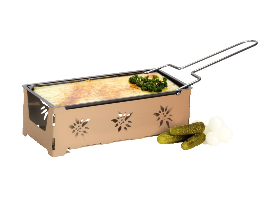 Raclette av. bougies  Edelweiss , cuivre