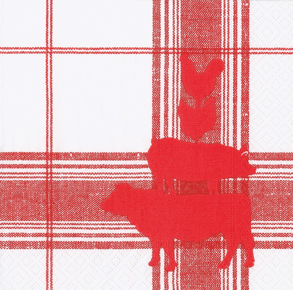 Serviettes Lunch Red barn