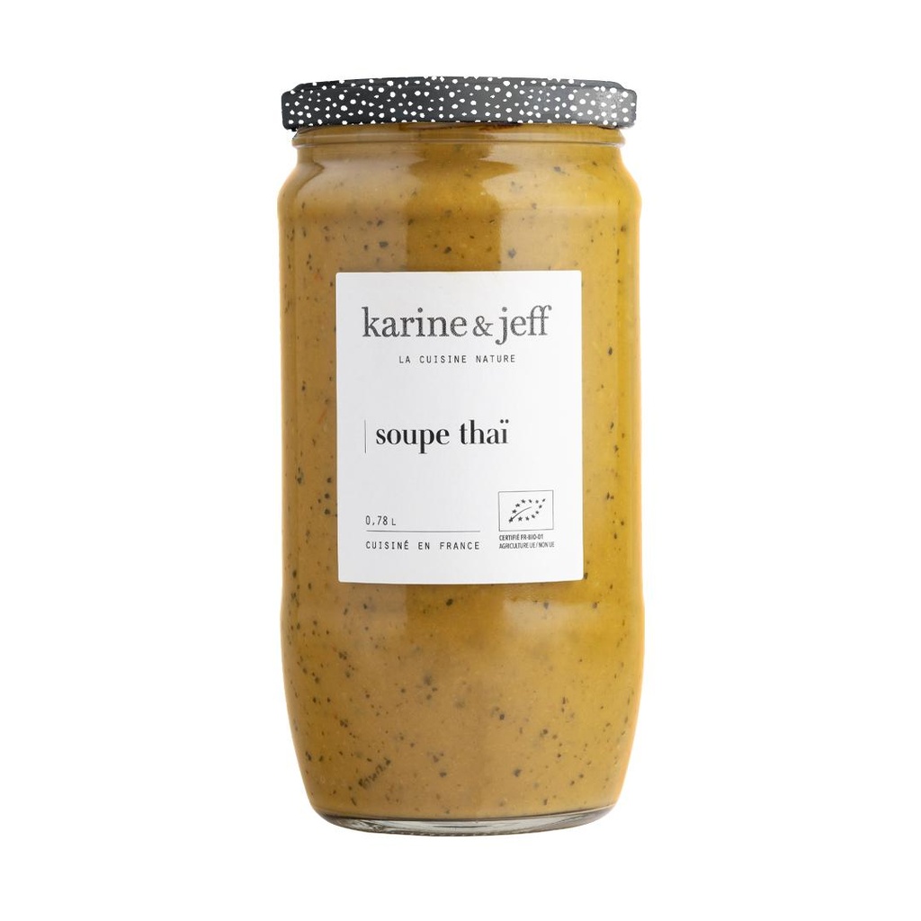 Soupe Thaï; lait de coco, coriandre, citron