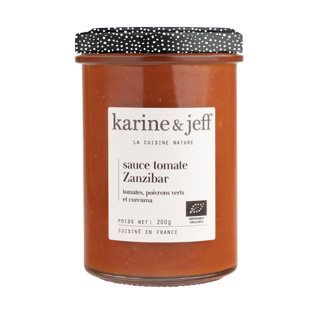 Sauce tomate Zanzibar; tomates, poivrons verts et curcuma