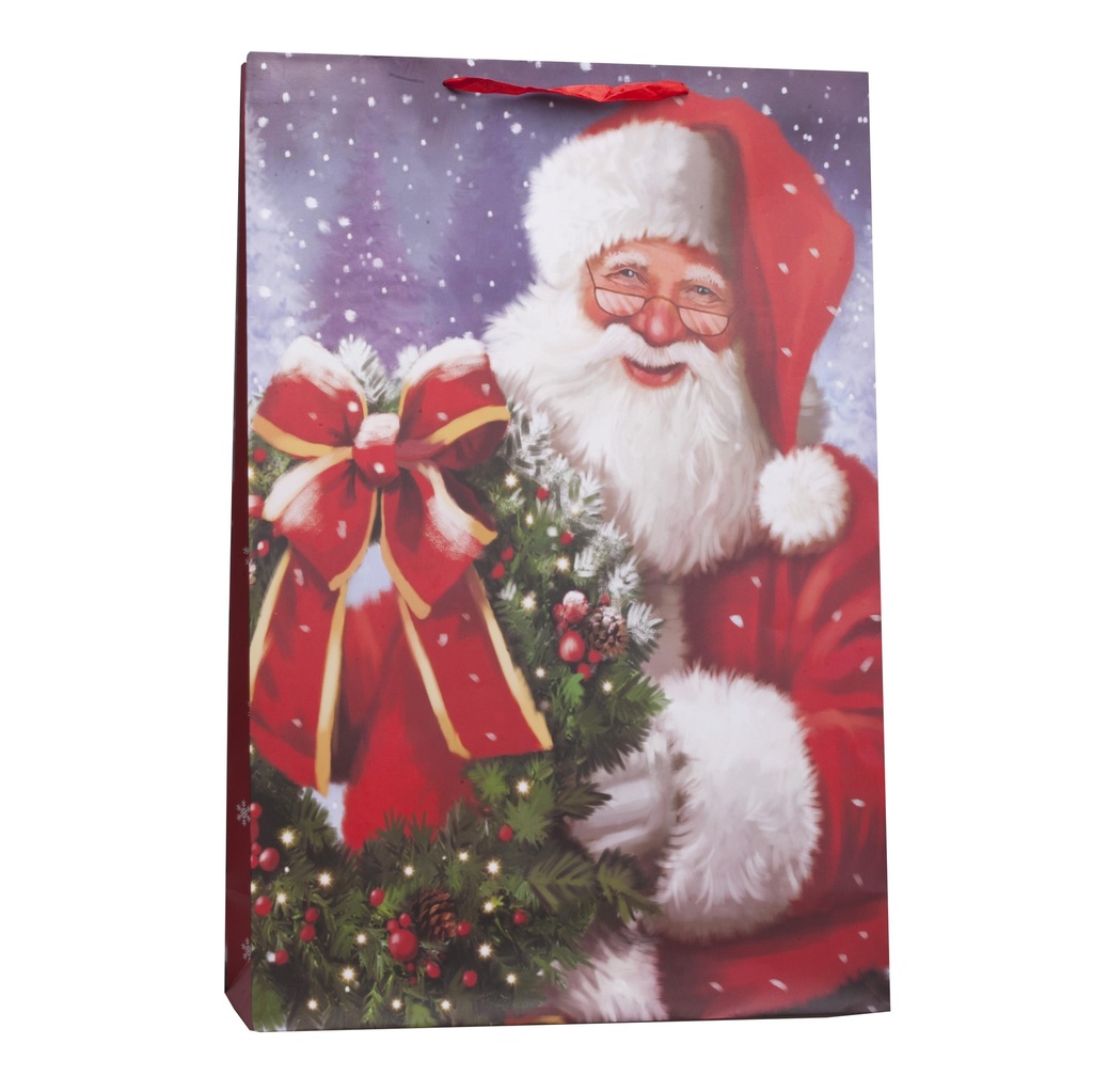 Sac cadeau Père Noël avec couronne