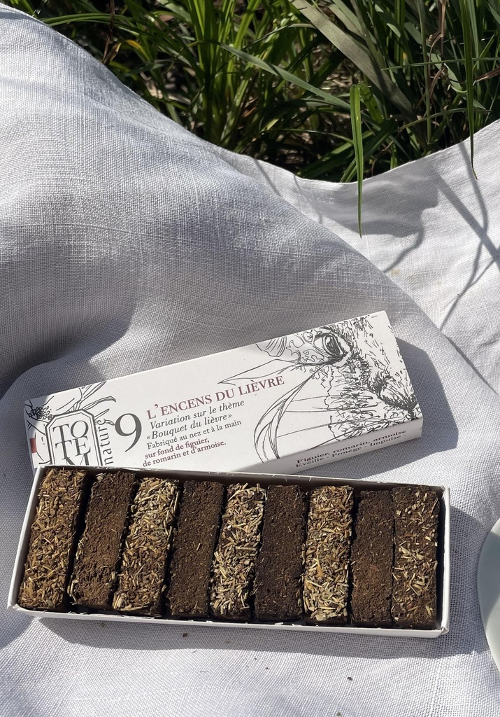 Encens du Lièvre; feuilles de figuier, romarin, armoise, coquelicots