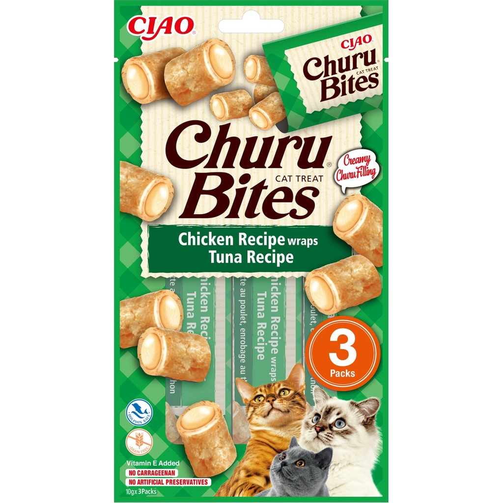 Churu® Bites Poulet enrobé de Thon 3 Sticks de 10g