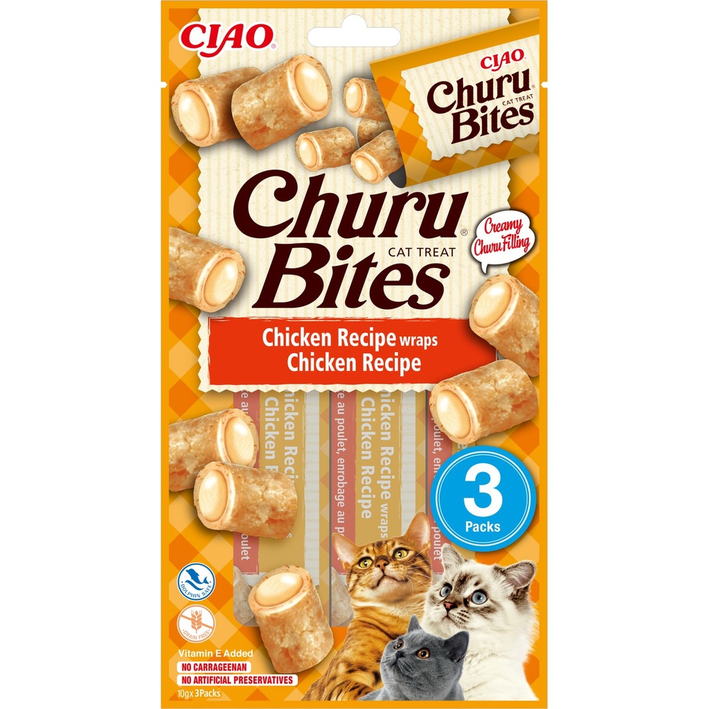 Churu® Bites Poulet enrobé au Poulet 3 Sticks de 10g