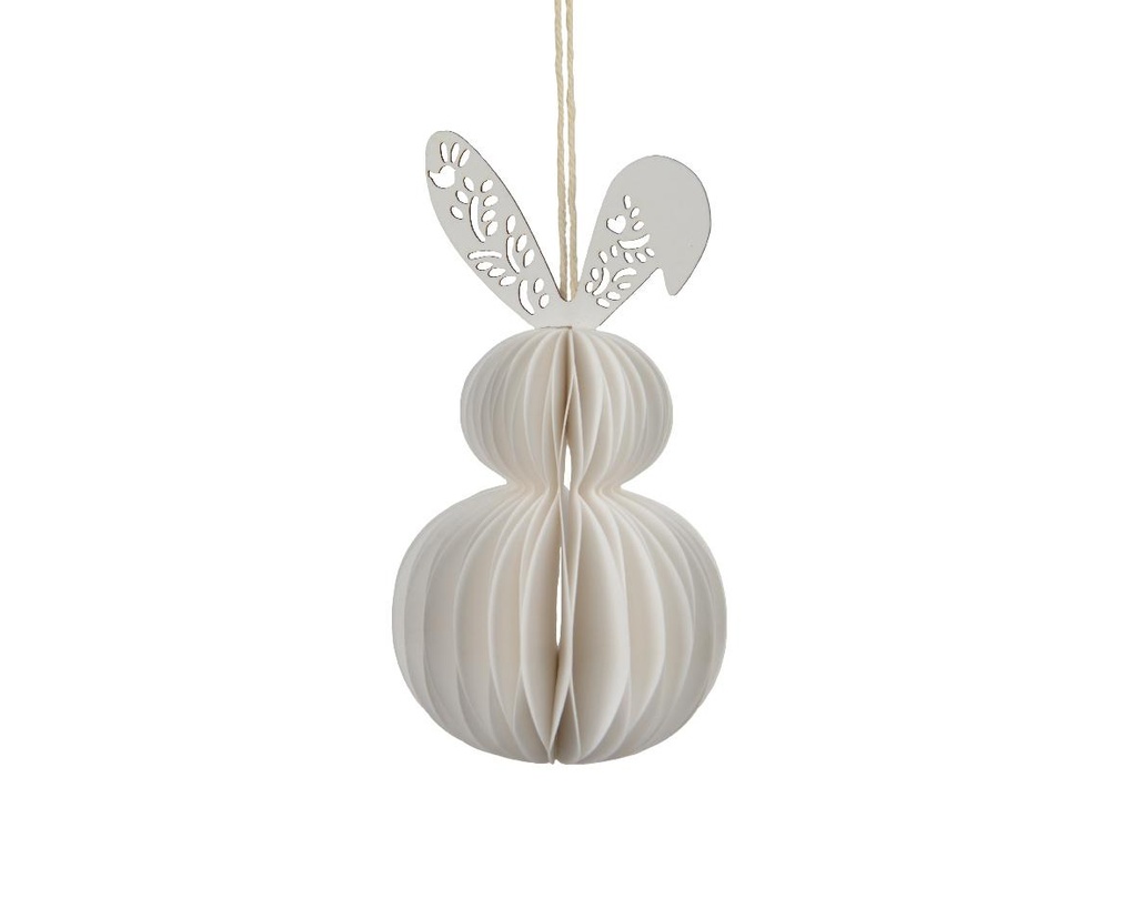 Lapin avec oreilles ajourées à suspendre en papier