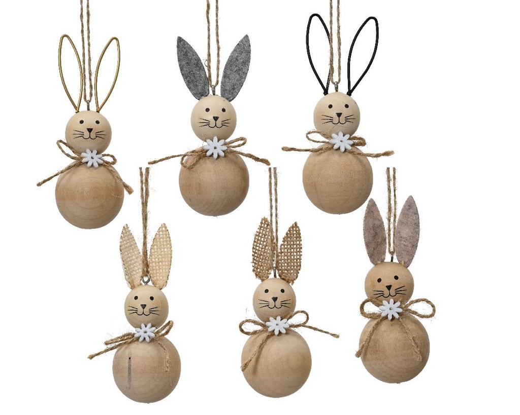 Lapin à suspendre en bois