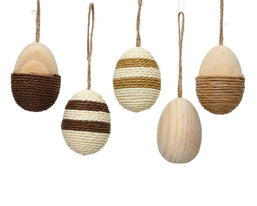 Œuf de Pâques en bois à suspendre