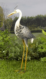 Lampe solaire silhouette héron cendré