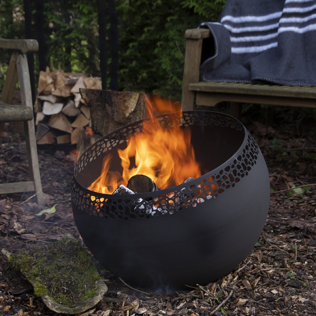 Brasero déc. laser mouchetée noire