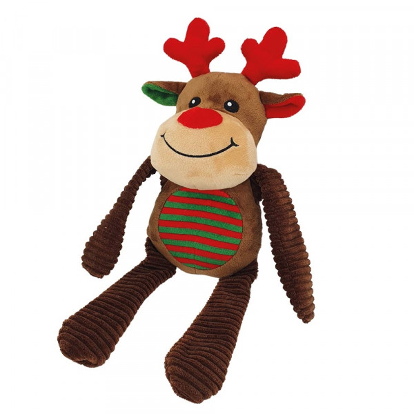 Jouet chien renne velour Noël