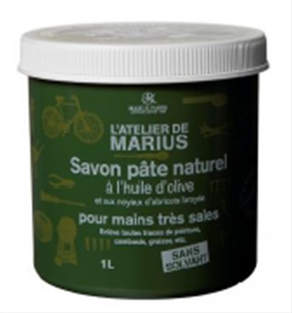 Savon pâte naturel grattant 1 l à l'huile d'olive atelier de marius
