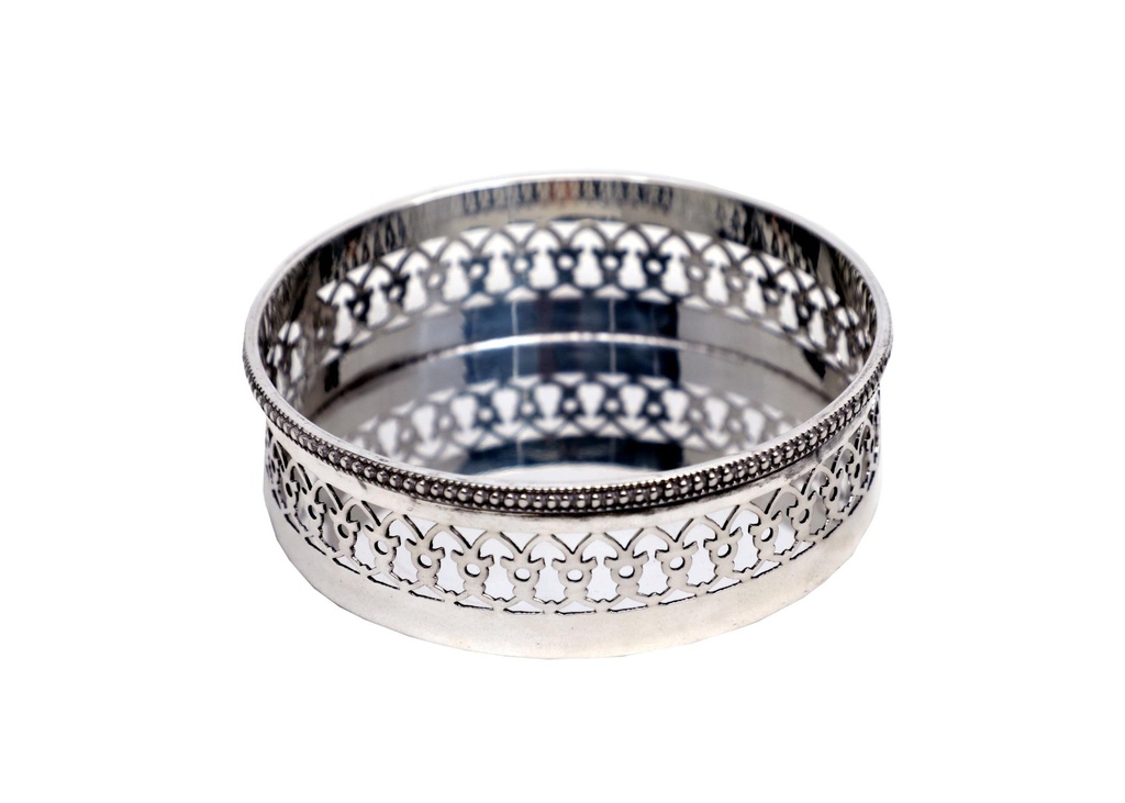 Dessous de bouteille argenté