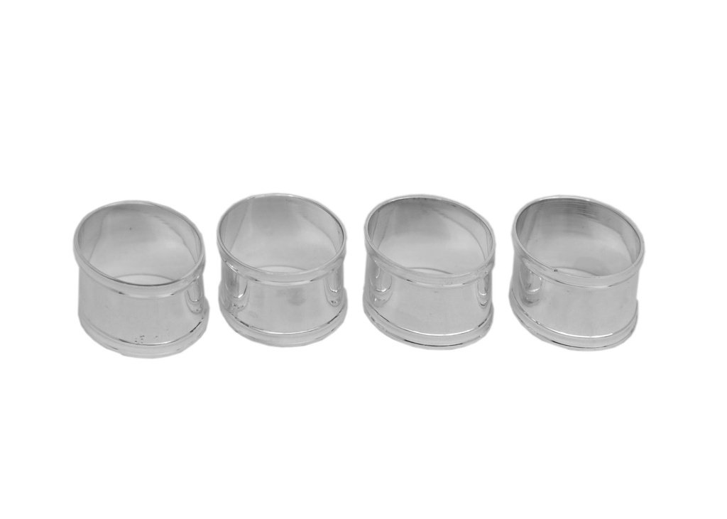 Ronds de serviettes argentés 4 pièces