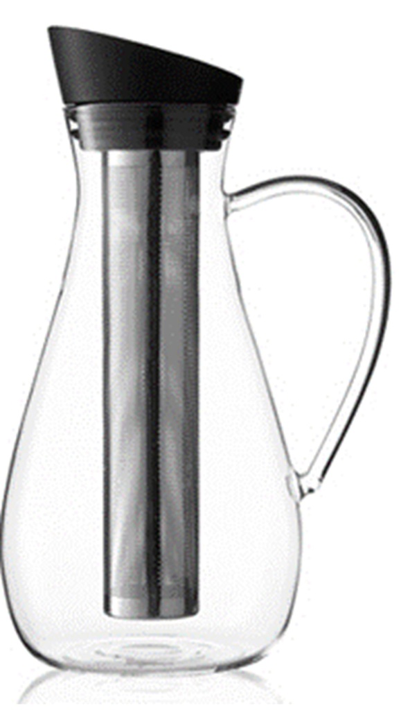 Carafe à thé glacé noire en verre 1,4L
