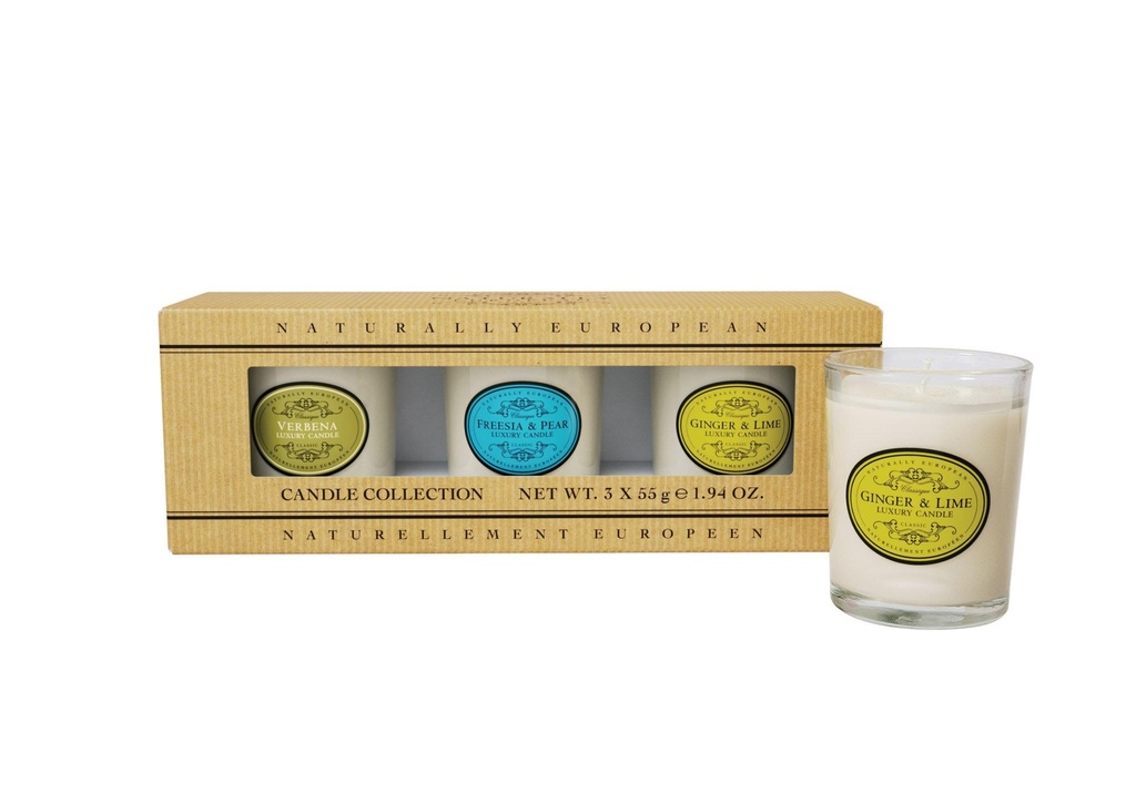 Set de 3 mini Bougies Naturally European