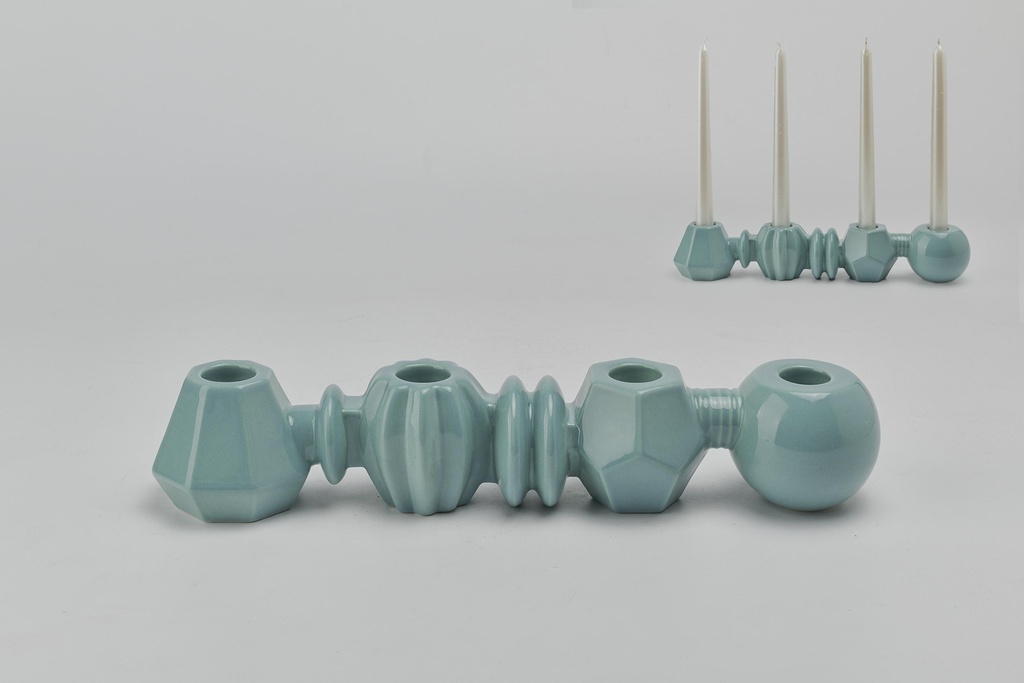 Chandelier 4 bougies en porcelaine