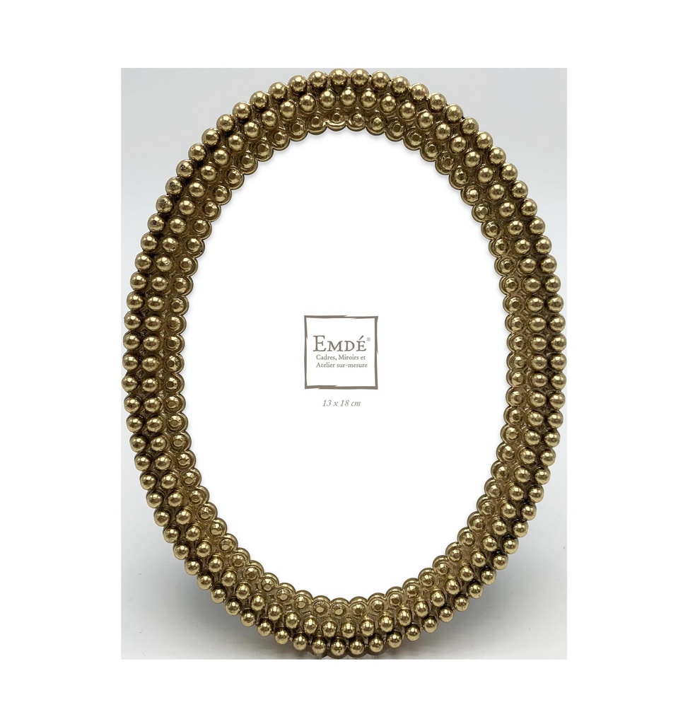 Cadre ovale doré perles 460T18-0