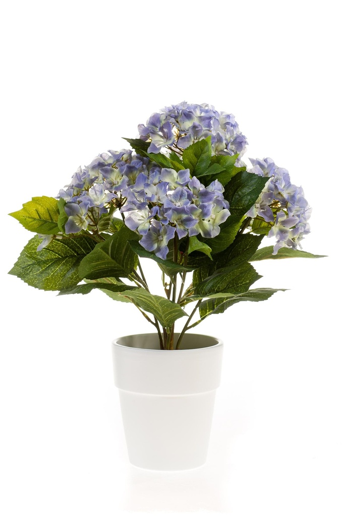 Hortensia en pot blanc artificiel